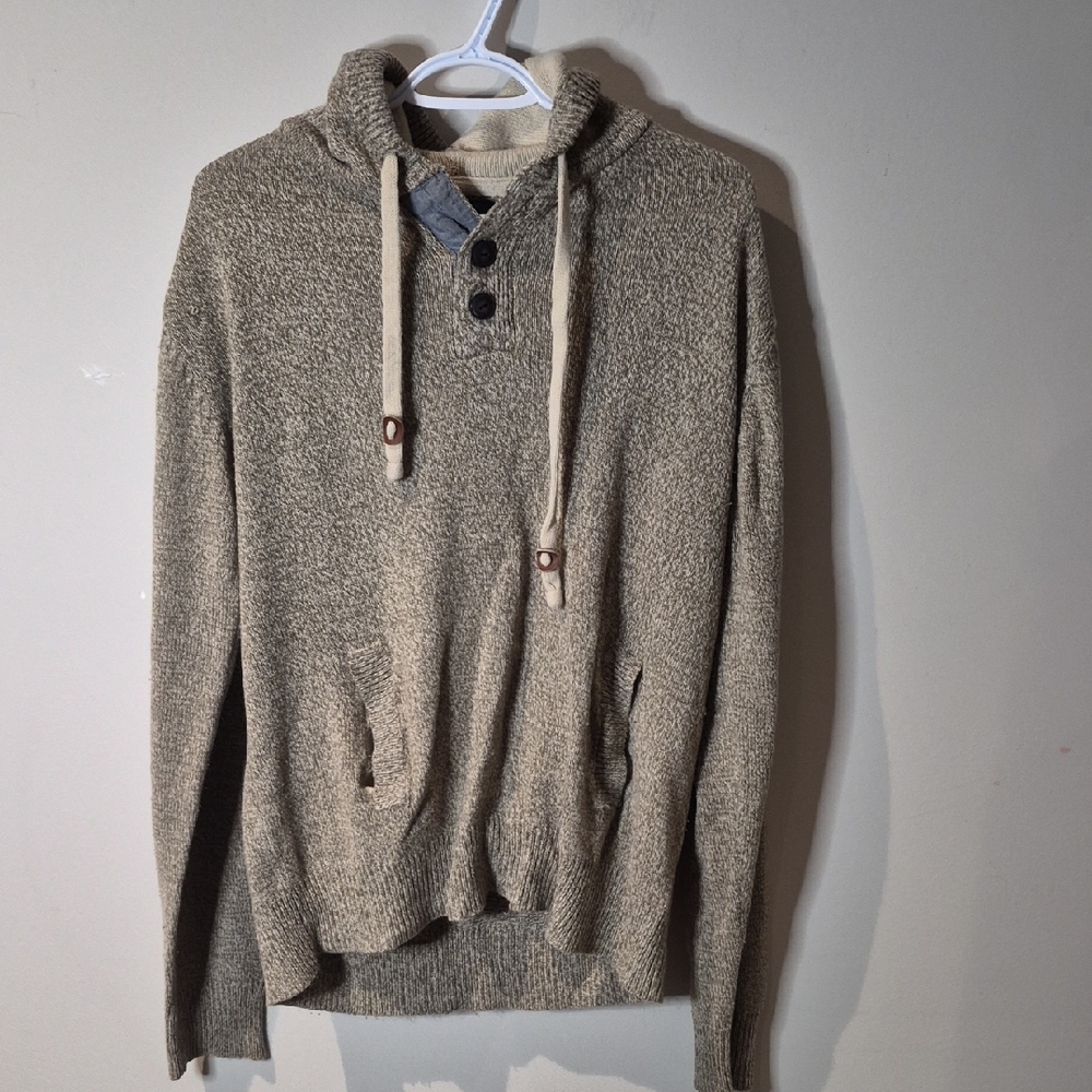 Bluenotes Men's Tan Knit Hoodie Sweater